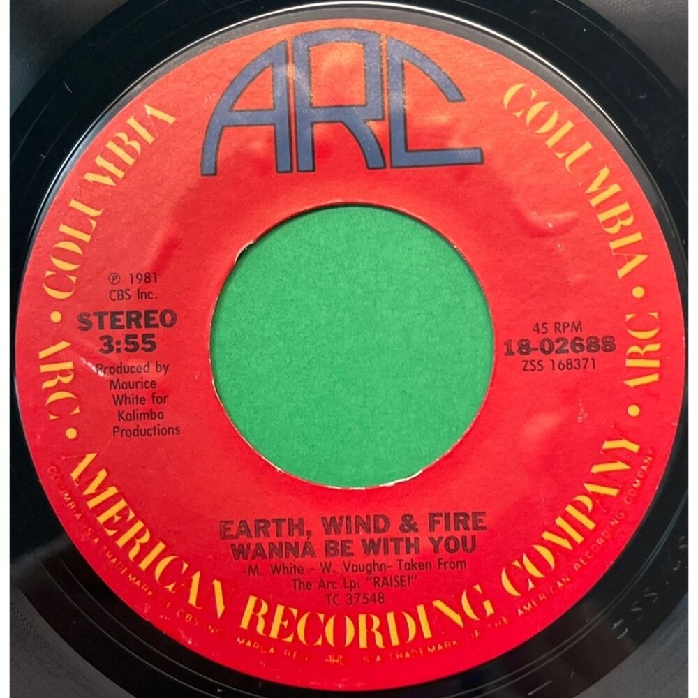 Earth Wind and Fire Wanna Be With You / Kalimba Tree 45 Vinyl 80s R&B Soul ARC